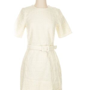 Elegant Cream Belted Dress